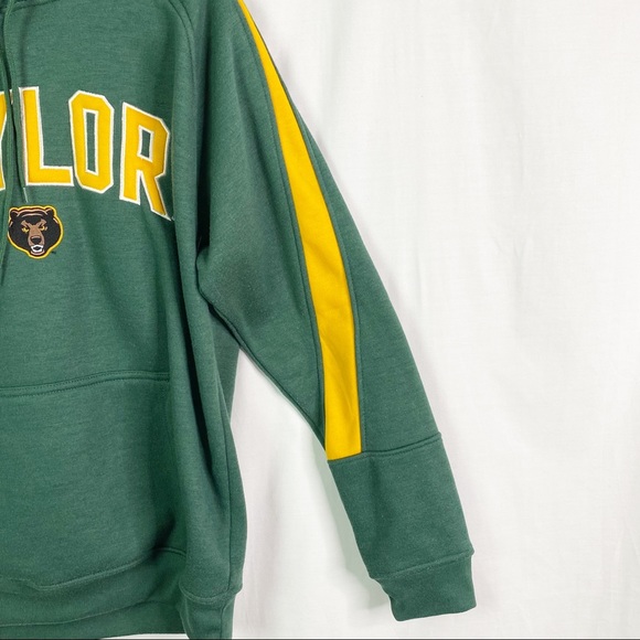Vintage Y2K Baylor Bears Collegiate Hoodie Sweater Medium Green Yellow - Picture 2 of 9